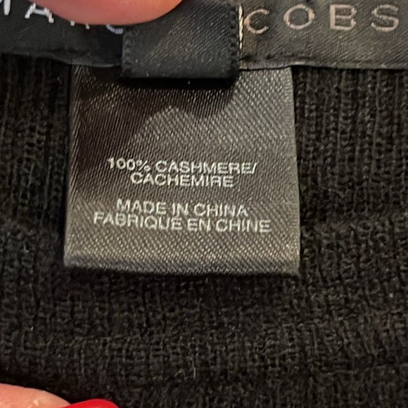 Marc Jacobs Black Cashmere Short Sleeve Crew Neck Ribbed Sweater Top Small XS - Picture 7 of 12